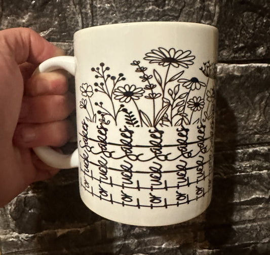 For Fuck Sakes floral mug
